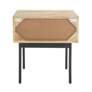 Safavieh Bahiti Modern Textured Nightstand With Solid Mango Wood And Black Base - Versatile Storage Solution NST9008A