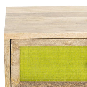 Safavieh Bahiti Modern Textured Nightstand With Solid Mango Wood And Black Base - Versatile Storage Solution NST9008A