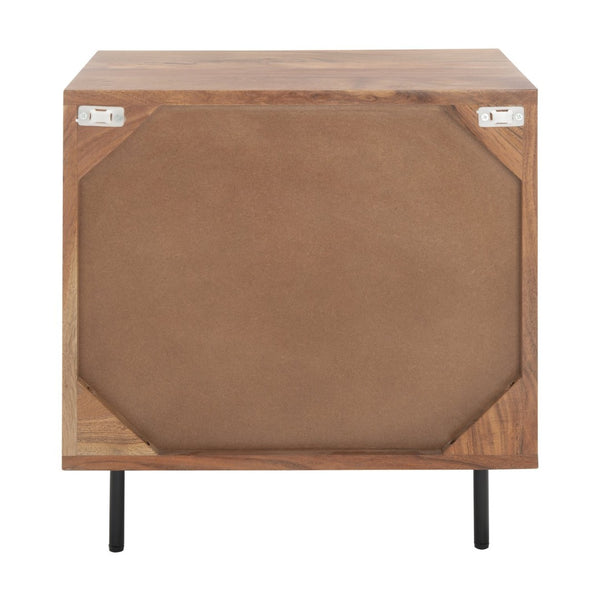Safavieh Ballard Rustic 1 Drawer Nightstand With Gold Brass Accents - Stylish Storage For Any Bedroom Decor NST9009A
