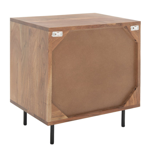 Safavieh Ballard Rustic 1 Drawer Nightstand With Gold Brass Accents - Stylish Storage For Any Bedroom Decor NST9009A