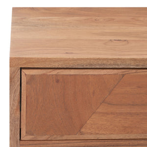 Safavieh Benford 1 Drawer Nightstand - Rustic Modern Acacia Wood With Gold Accents For Chic Bedroom Style NST9010A