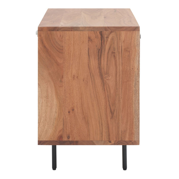 Safavieh Benford 1 Drawer Nightstand - Rustic Modern Acacia Wood With Gold Accents For Chic Bedroom Style NST9010A