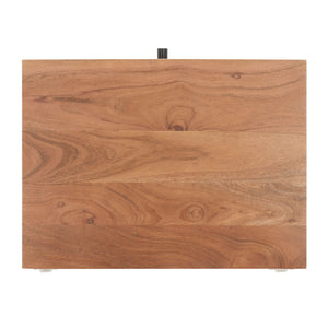 Safavieh Benford 1 Drawer Nightstand - Rustic Modern Acacia Wood With Gold Accents For Chic Bedroom Style NST9010A