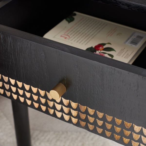 Safavieh Errington One-Drawer Nightstand - Modern Glam Design With Hand-Carved Accents & Gold-Toned Legs NST9011A