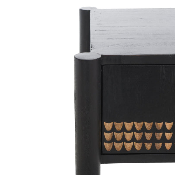 Safavieh Errington One-Drawer Nightstand - Modern Glam Design With Hand-Carved Accents & Gold-Toned Legs NST9011A