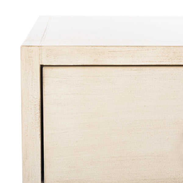 Safavieh Sadie One-Drawer Nightstand - Chic Campaign Design With Gold Accents For Stylish Bedroom Storage Antique White NST9200B