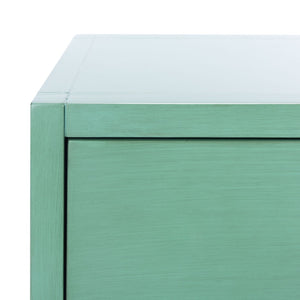 Safavieh Sadie One-Drawer Nightstand - Chic Campaign Design With Gold Accents For Stylish Bedroom Storage Turquoise NST9200C