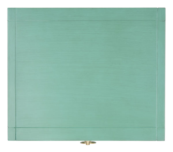 Safavieh Sadie One-Drawer Nightstand - Chic Campaign Design With Gold Accents For Stylish Bedroom Storage Turquoise NST9200C