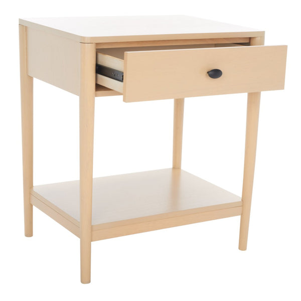 Safavieh Boden Classic One-Drawer Nightstand - Timeless Charm, Practical Storage & Coastal-Inspired Design White Wash NST9202A