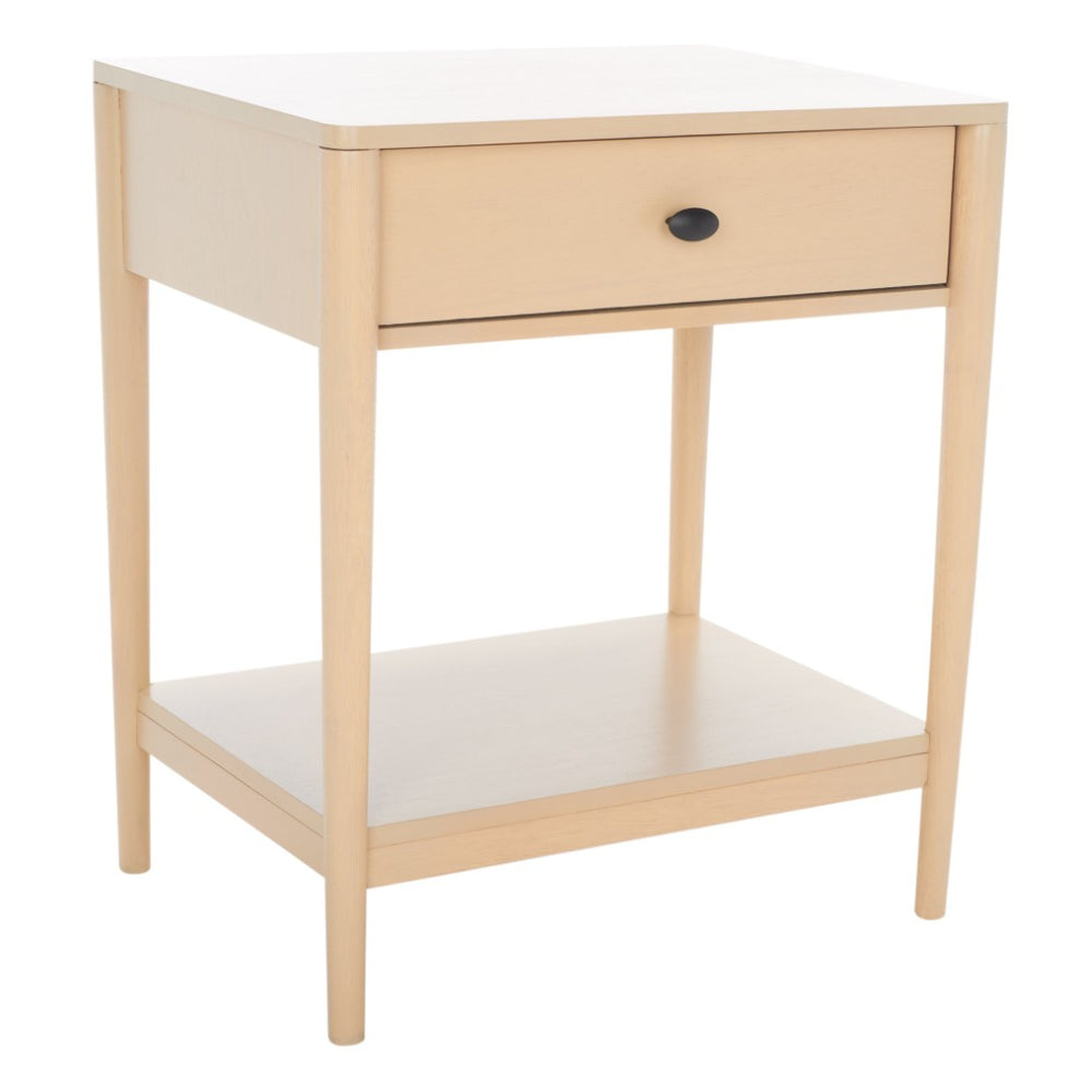 Safavieh Boden Classic One-Drawer Nightstand - Timeless Charm, Practical Storage & Coastal-Inspired Design White Wash NST9202A