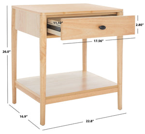 Safavieh Boden Classic One-Drawer Nightstand - Timeless Charm, Practical Storage & Coastal-Inspired Design Natural NST9202B