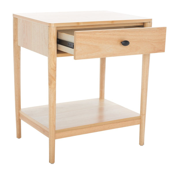 Safavieh Boden Classic One-Drawer Nightstand - Timeless Charm, Practical Storage & Coastal-Inspired Design Natural NST9202B