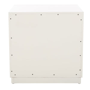 Safavieh Grayden Modern 1-Drawer Nightstand With Artisan Carved Design, Open Shelf & Durable Mixed Wood Construction White Body / Natural Front Drawer NST9203A