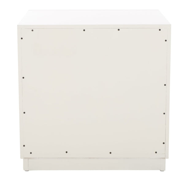 Safavieh Grayden Modern 1-Drawer Nightstand With Artisan Carved Design, Open Shelf & Durable Mixed Wood Construction White Body / Natural Front Drawer NST9203A