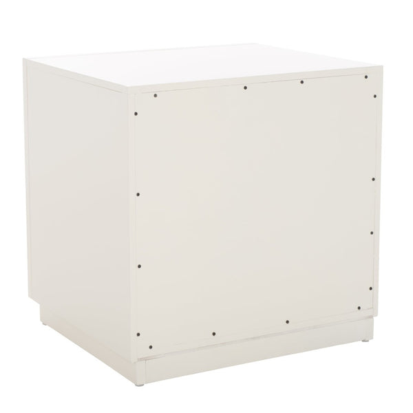 Safavieh Grayden Modern 1-Drawer Nightstand With Artisan Carved Design, Open Shelf & Durable Mixed Wood Construction White Body / Natural Front Drawer NST9203A