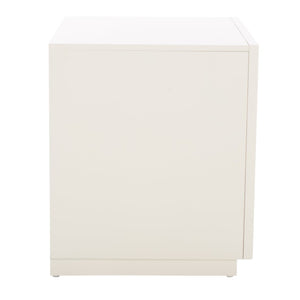 Safavieh Grayden Modern 1-Drawer Nightstand With Artisan Carved Design, Open Shelf & Durable Mixed Wood Construction White Body / Natural Front Drawer NST9203A