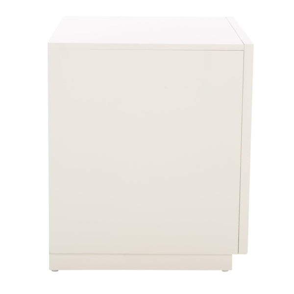 Safavieh Grayden Modern 1-Drawer Nightstand With Artisan Carved Design, Open Shelf & Durable Mixed Wood Construction White Body / Natural Front Drawer NST9203A