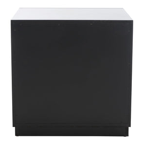 Safavieh Grayden Modern 1-Drawer Nightstand With Artisan Carved Design, Open Shelf & Durable Mixed Wood Construction Black Body / Natural Front Drawer NST9203B