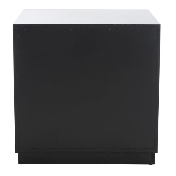 Safavieh Grayden Modern 1-Drawer Nightstand With Artisan Carved Design, Open Shelf & Durable Mixed Wood Construction Black Body / Natural Front Drawer NST9203B