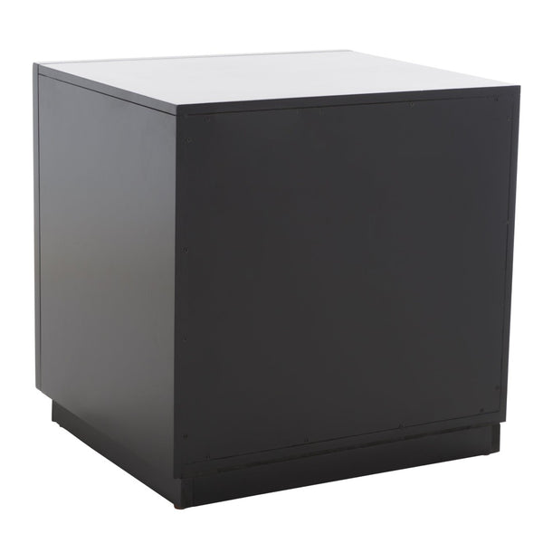 Safavieh Grayden Modern 1-Drawer Nightstand With Artisan Carved Design, Open Shelf & Durable Mixed Wood Construction Black Body / Natural Front Drawer NST9203B