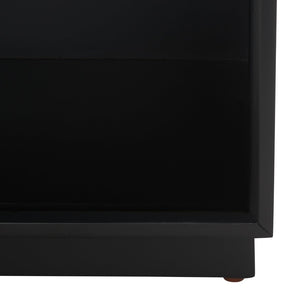 Safavieh Grayden Modern 1-Drawer Nightstand With Artisan Carved Design, Open Shelf & Durable Mixed Wood Construction Black Body / Natural Front Drawer NST9203B