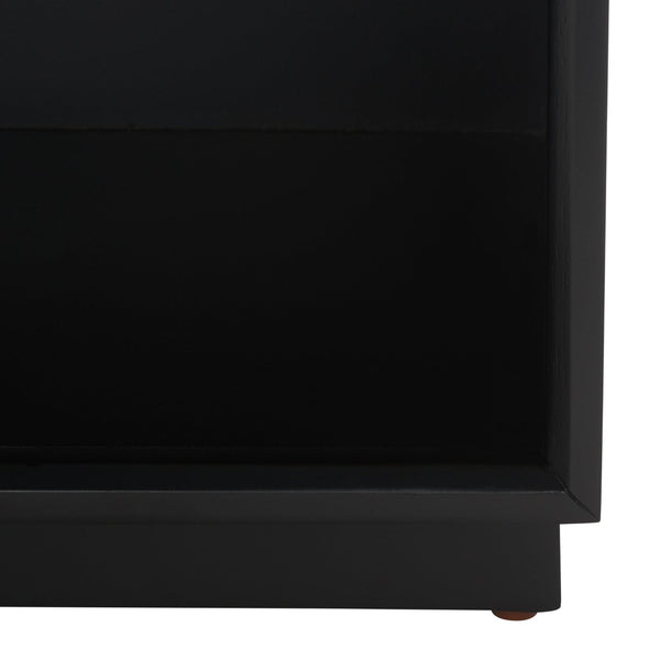 Safavieh Grayden Modern 1-Drawer Nightstand With Artisan Carved Design, Open Shelf & Durable Mixed Wood Construction Black Body / Natural Front Drawer NST9203B