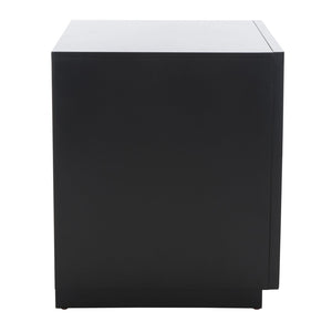 Safavieh Grayden Modern 1-Drawer Nightstand With Artisan Carved Design, Open Shelf & Durable Mixed Wood Construction Black Body / Natural Front Drawer NST9203B