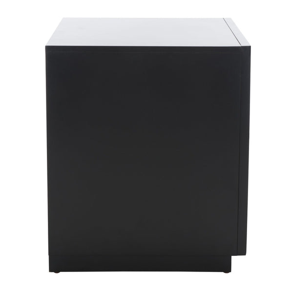 Safavieh Grayden Modern 1-Drawer Nightstand With Artisan Carved Design, Open Shelf & Durable Mixed Wood Construction Black Body / Natural Front Drawer NST9203B