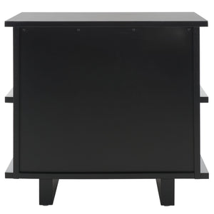 Safavieh Rodney Stylish 2 Drawer Nightstand - Modern Design For Your Bedroom, Durable Metal & Wood Build Black Metal,Rubberwood,Mdf,Plywood Nst9204c