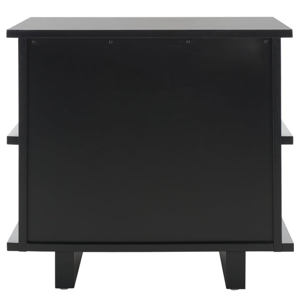 Safavieh Rodney Stylish 2 Drawer Nightstand - Modern Design For Your Bedroom, Durable Metal & Wood Build Black Metal,Rubberwood,Mdf,Plywood Nst9204c