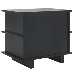 Safavieh Rodney Stylish 2 Drawer Nightstand - Modern Design For Your Bedroom, Durable Metal & Wood Build Black Metal,Rubberwood,Mdf,Plywood Nst9204c