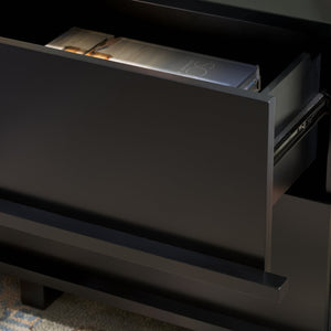 Safavieh Rodney Stylish 2 Drawer Nightstand - Modern Design For Your Bedroom, Durable Metal & Wood Build Black Metal,Rubberwood,Mdf,Plywood Nst9204c