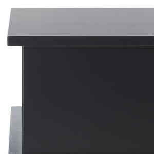 Safavieh Rodney Stylish 2 Drawer Nightstand - Modern Design For Your Bedroom, Durable Metal & Wood Build Black Metal,Rubberwood,Mdf,Plywood Nst9204c