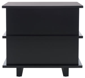 Safavieh Rodney Stylish 2 Drawer Nightstand - Modern Design For Your Bedroom, Durable Metal & Wood Build Black Metal,Rubberwood,Mdf,Plywood Nst9204c