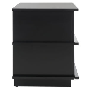 Safavieh Rodney Stylish 2 Drawer Nightstand - Modern Design For Your Bedroom, Durable Metal & Wood Build Black Metal,Rubberwood,Mdf,Plywood Nst9204c