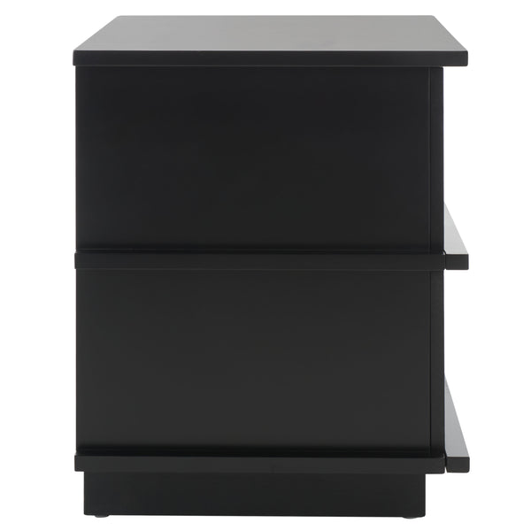 Safavieh Rodney Stylish 2 Drawer Nightstand - Modern Design For Your Bedroom, Durable Metal & Wood Build Black Metal,Rubberwood,Mdf,Plywood Nst9204c