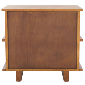 Safavieh Rodney Stylish 2 Drawer Nightstand - Modern Design For Your Bedroom, Durable Metal & Wood Build Walnut Metal,Rubberwood,Mdf,Plywood,Veneer Nst9204d