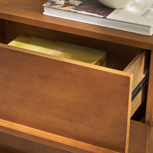 Safavieh Rodney Stylish 2 Drawer Nightstand - Modern Design For Your Bedroom, Durable Metal & Wood Build Walnut Metal,Rubberwood,Mdf,Plywood,Veneer Nst9204d