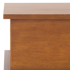 Safavieh Rodney Stylish 2 Drawer Nightstand - Modern Design For Your Bedroom, Durable Metal & Wood Build Walnut Metal,Rubberwood,Mdf,Plywood,Veneer Nst9204d