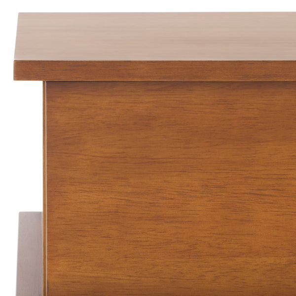 Safavieh Rodney Stylish 2 Drawer Nightstand - Modern Design For Your Bedroom, Durable Metal & Wood Build Walnut Metal,Rubberwood,Mdf,Plywood,Veneer Nst9204d