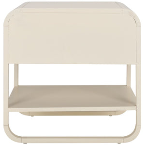 Safavieh Yunis Chic Nightstand With 1 Drawer And Open Shelf, Solid Wood & Woven Rattan, Modern Coastal Style White / Natural Rattan NST9205B