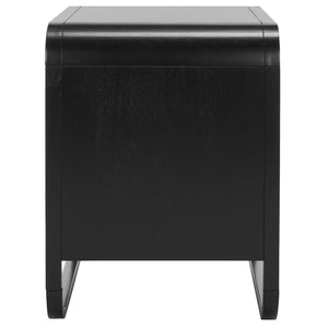 Safavieh Yates Chic 1 Drawer Nightstand With Open Shelf – Modern Storage Solution For Stylish Bedrooms Black / Natural Rattan NST9206A
