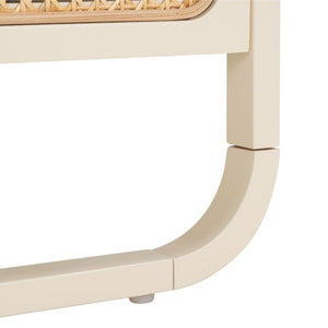 Safavieh Yates Chic 1 Drawer Nightstand With Open Shelf – Modern Storage Solution For Stylish Bedrooms White / Natural Rattan NST9206B