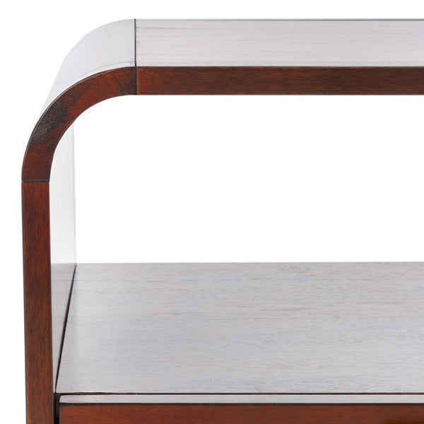 Safavieh Yates Chic 1 Drawer Nightstand With Open Shelf – Modern Storage Solution For Stylish Bedrooms Walnut / Natural Rattan NST9206C