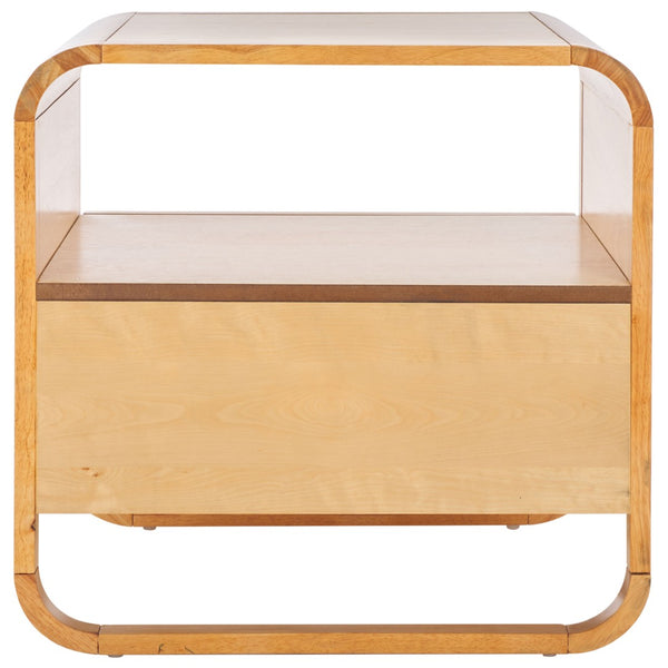 Safavieh Yates Chic 1 Drawer Nightstand With Open Shelf – Modern Storage Solution For Stylish Bedrooms Natural / Natural Rattan NST9206D