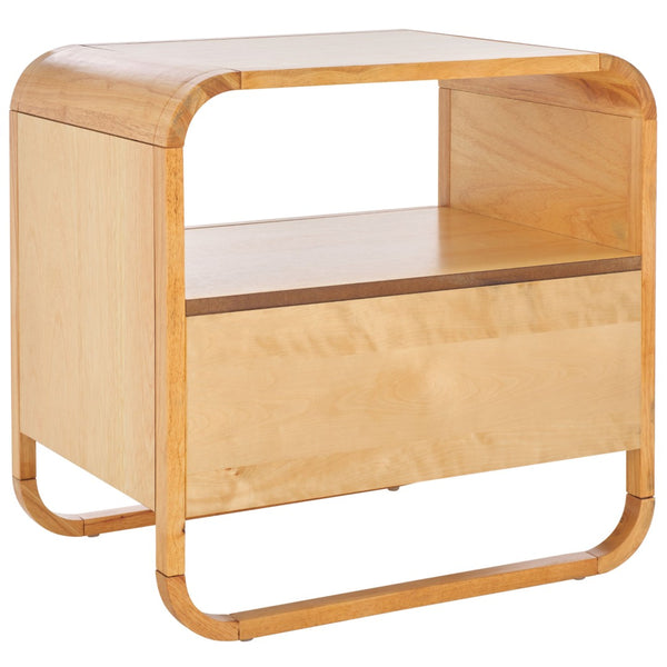 Safavieh Yates Chic 1 Drawer Nightstand With Open Shelf – Modern Storage Solution For Stylish Bedrooms Natural / Natural Rattan NST9206D