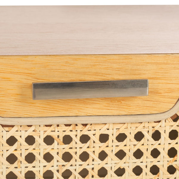 Safavieh Yates Chic 1 Drawer Nightstand With Open Shelf – Modern Storage Solution For Stylish Bedrooms Natural / Natural Rattan NST9206D