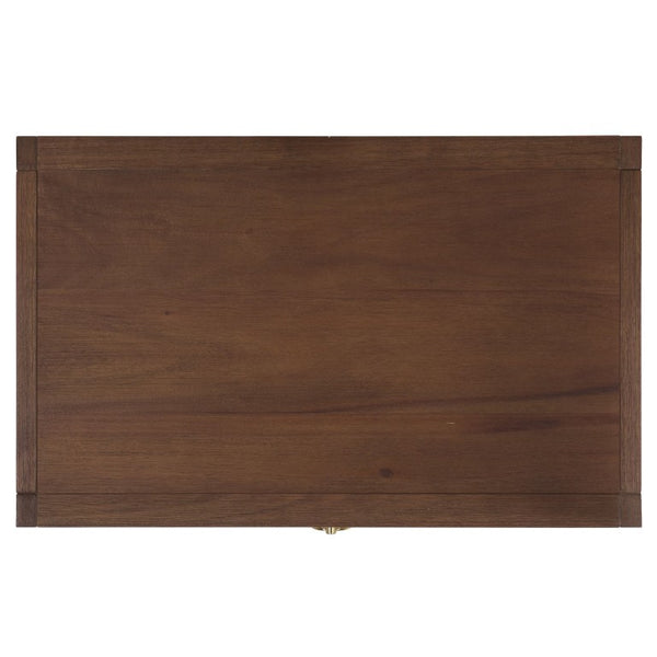 Safavieh Large Sadie Mixed Metal Wood Nightstand Single Drawer Bedroom Storage Modern Style Brown NST9207C