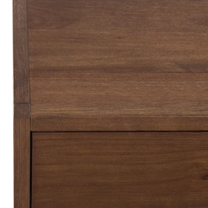 Safavieh Large Sadie Mixed Metal Wood Nightstand Single Drawer Bedroom Storage Modern Style Brown NST9207C