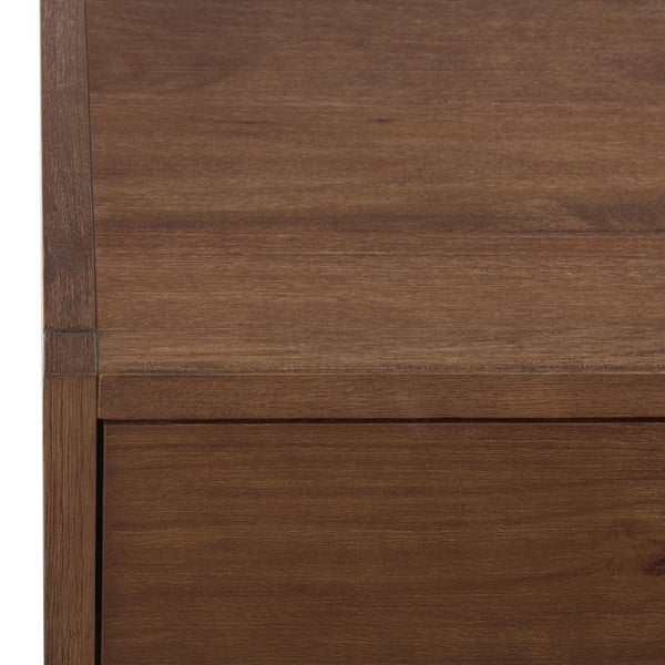 Safavieh Large Sadie Mixed Metal Wood Nightstand Single Drawer Bedroom Storage Modern Style Brown NST9207C